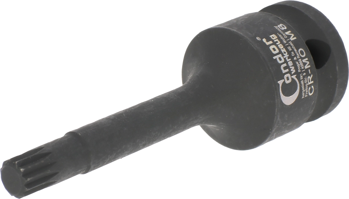 Kraft-Bit-Stecknuss, 1/2", Vielzahn M8x78 mm