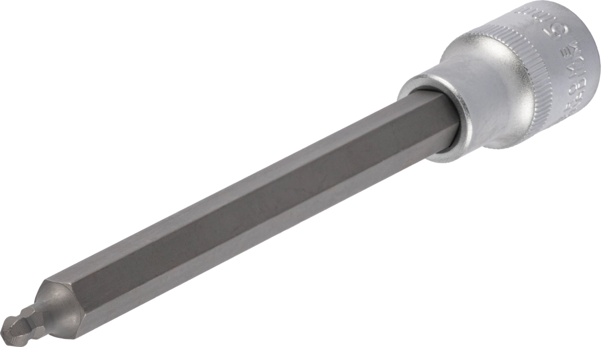 Bit-Stecknuss, 1/2", Innensechskant Kugelkopf 5x160 mm