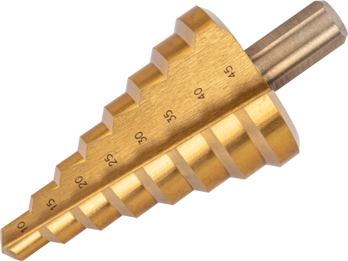 Stufenbohrer, HSS, titannitriert, 10-45 mm
