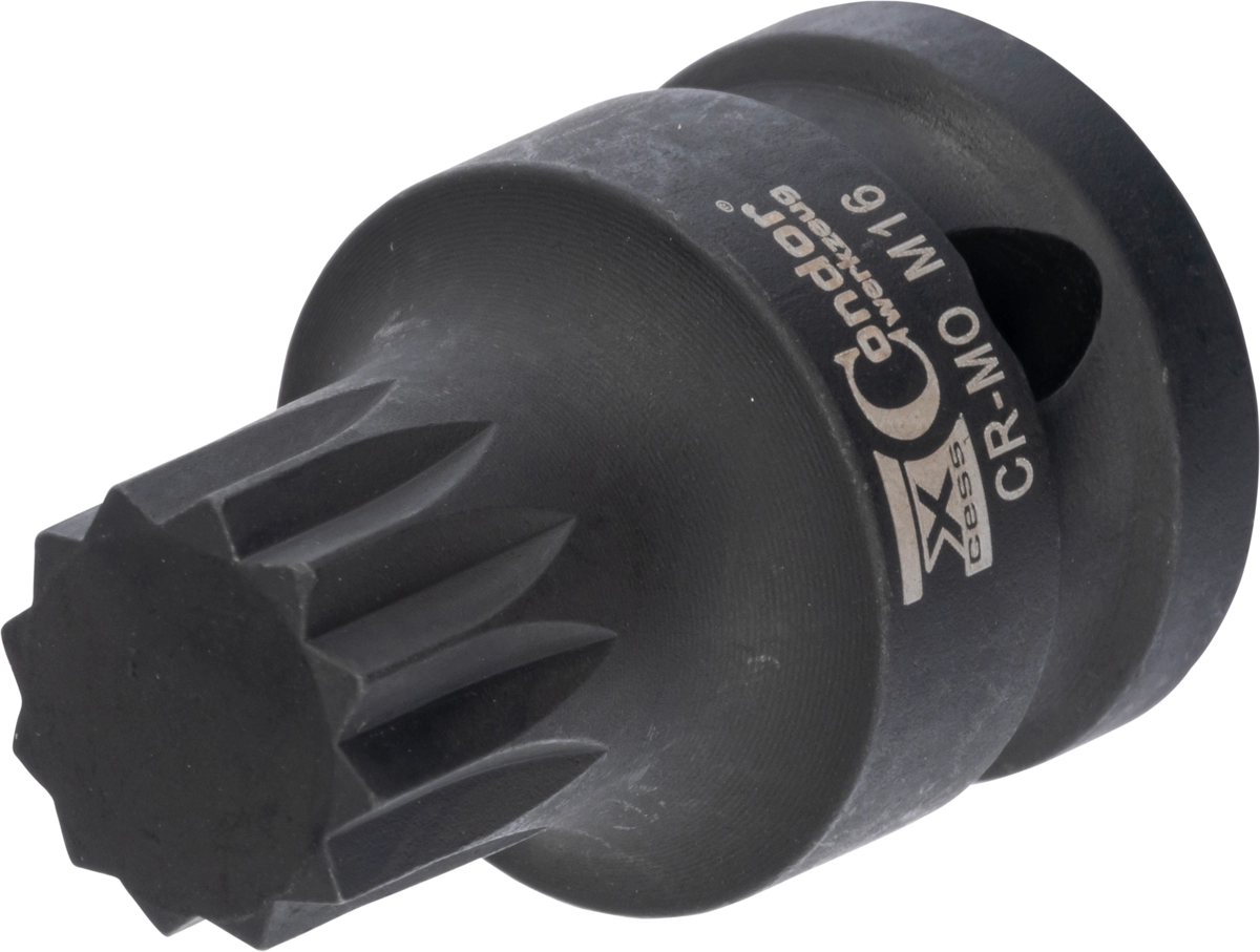 Kraft-Bit-Stecknuss, 1/2", Vielzahn M16x40 mm