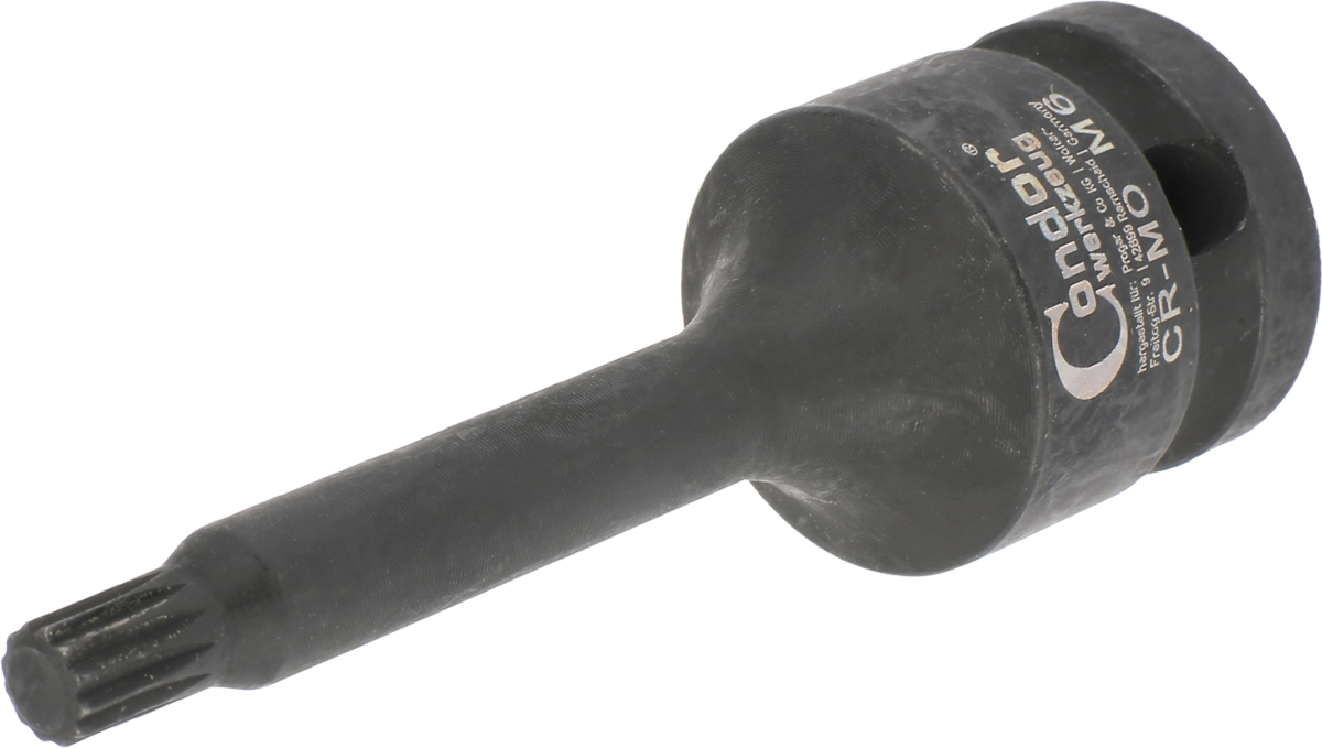 Kraft-Bit-Stecknuss, 1/2", Vielzahn M6x78 mm