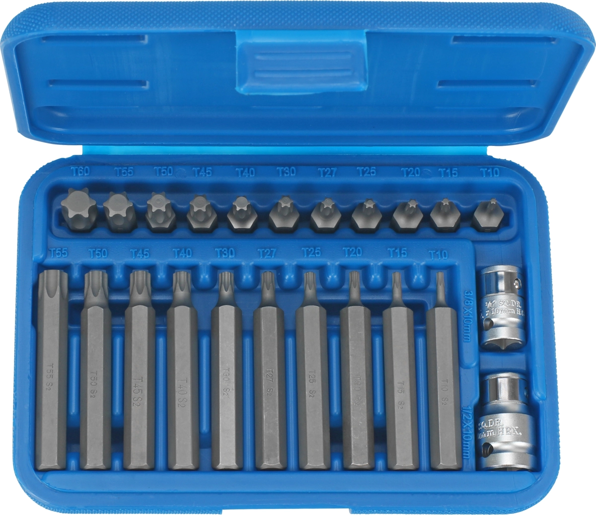 Bit-Sortiment, 23-tlg., 3/8+1/2", T-Profil T10-60