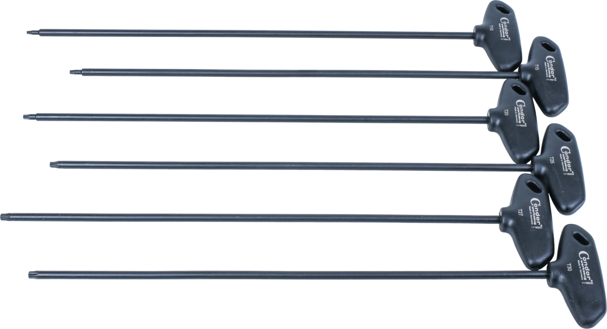T-Griff-Schraubendreher-Satz, 6-tlg., extra lang, T-Profil T10-30