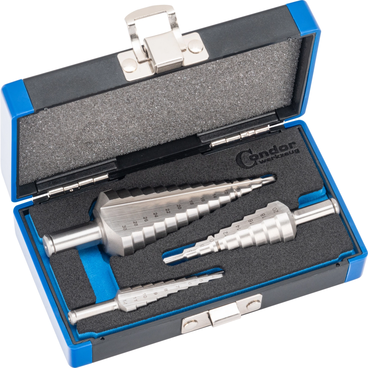 Stufenbohrer-Satz, 3-tlg., HSS-E Cobalt 5%, 4-12 / 4-20 / 4-30 mm