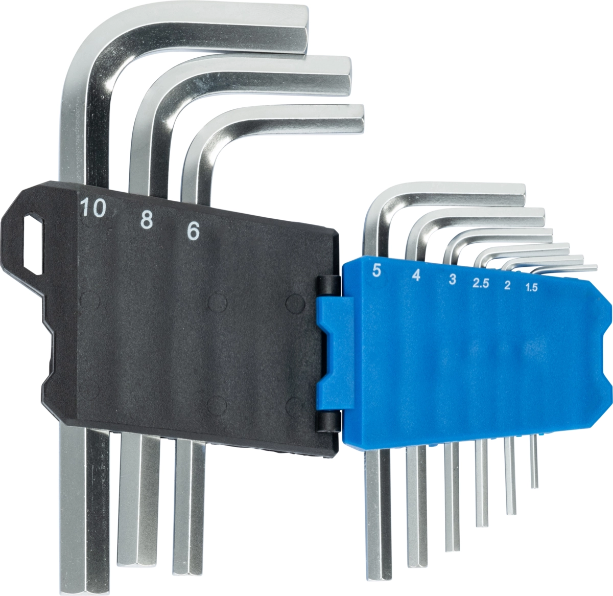 Winkelschlüssel-Satz, 9-tlg., extra kurz, Innensechskant 1.5-10 mm