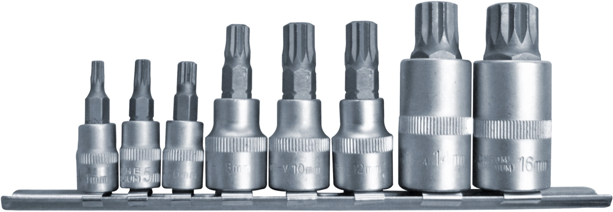 Bit-Stecknüsse, 8-tlg., 1/4+3/8+1/2", Vielzahn M4-16