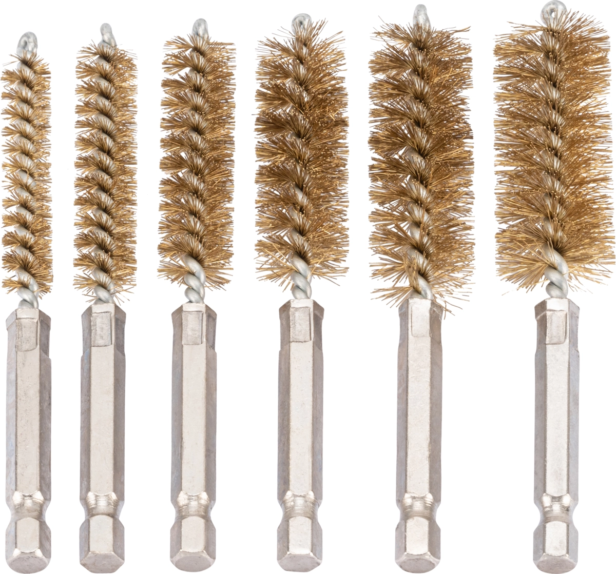 Bürsten-Sortiment, 6-tlg., Messing, ø 8-19 mm
