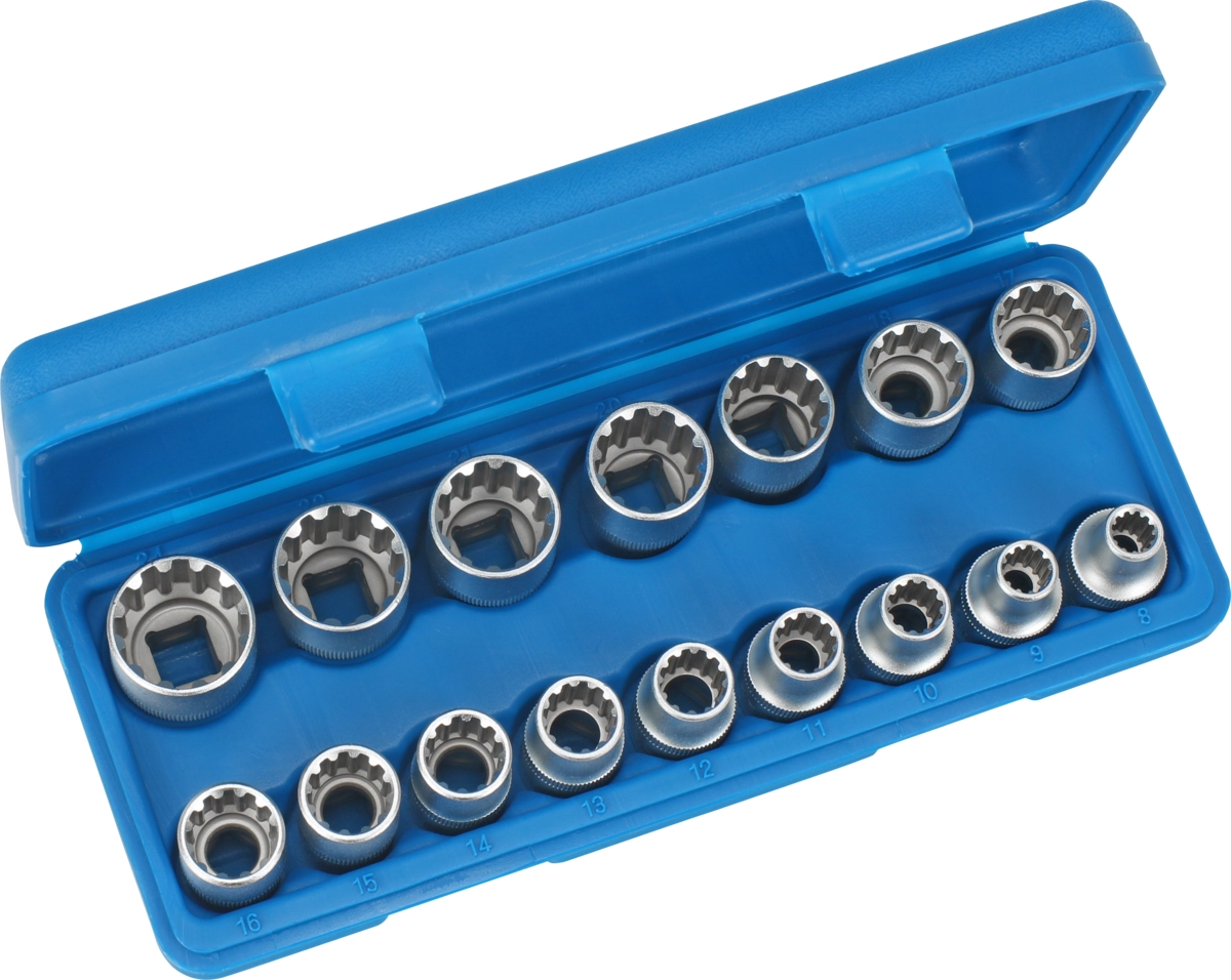 Steckschlüssel-Einsätze, 16-tlg., 1/2", Varioplus 8-24 mm