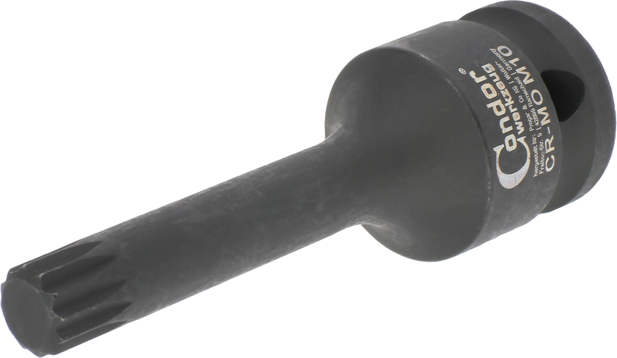 Kraft-Bit-Stecknuss, 1/2", Vielzahn M10x78 mm