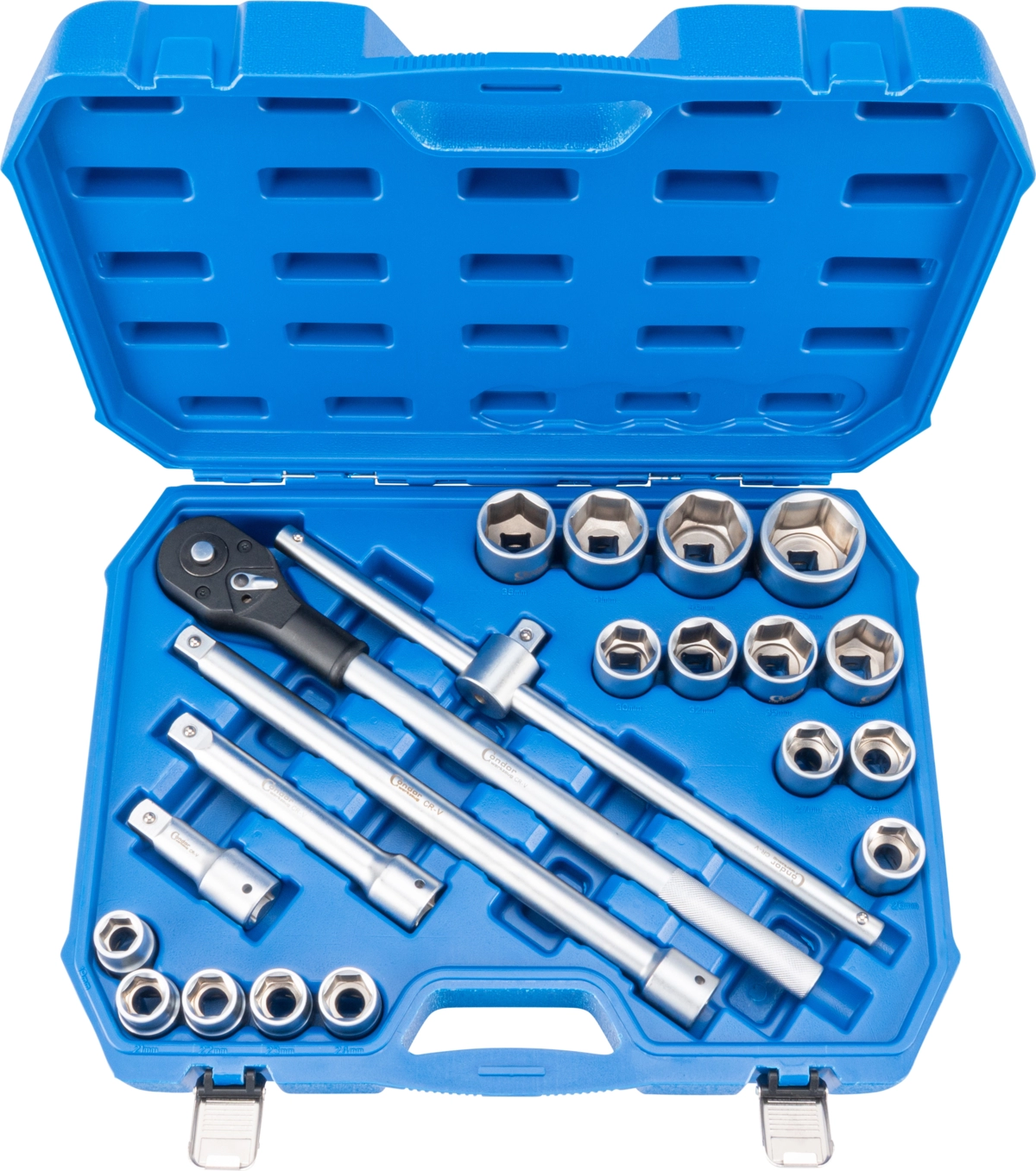 Steckschlüssel-Satz, 21-tlg., 3/4", 6-kant 19-50 mm
