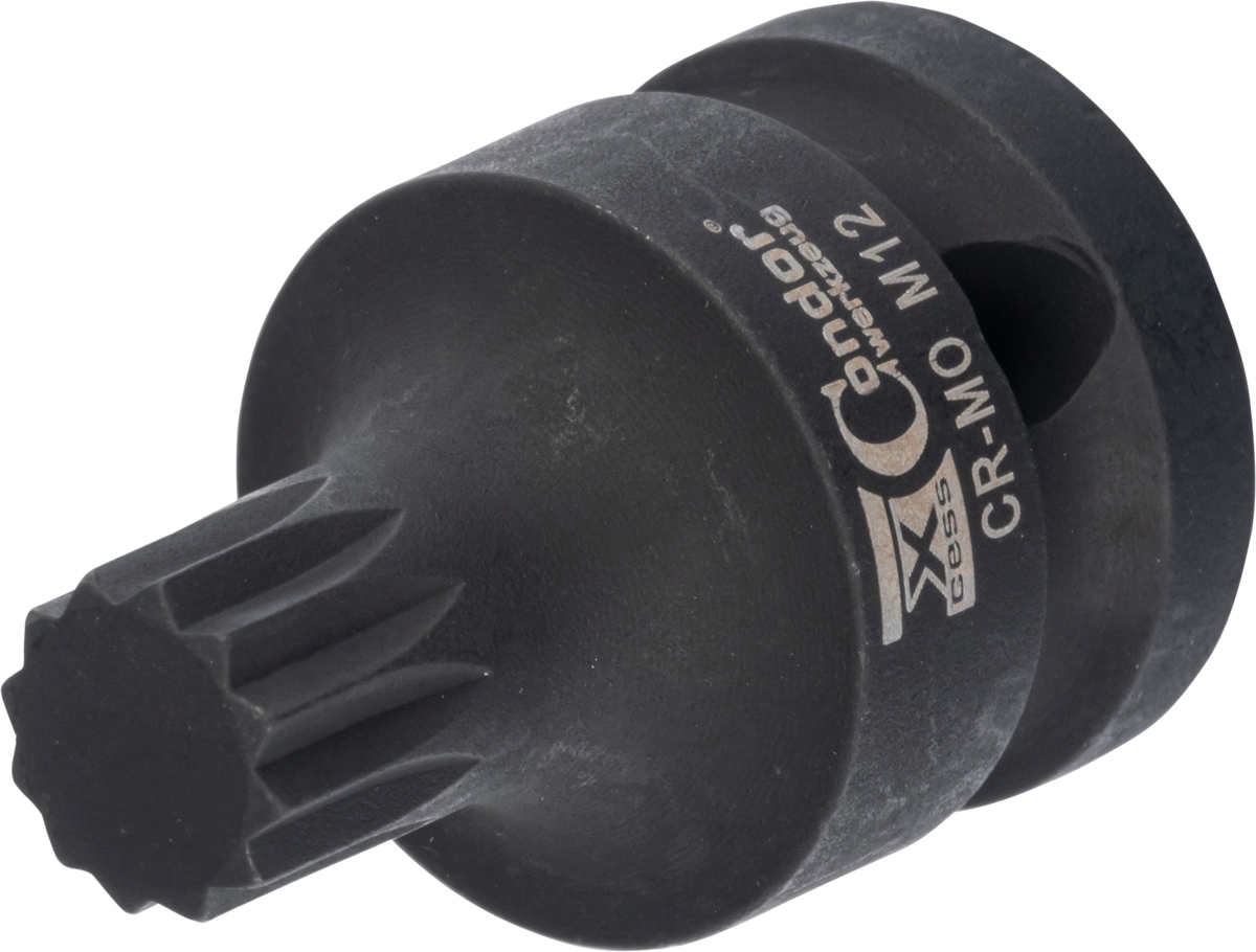 Kraft-Bit-Stecknuss, 1/2", Vielzahn M12x40 mm