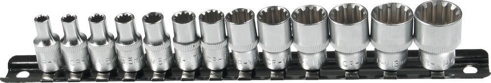 Steckschlüssel-Einsätze, 13-tlg., 1/4", Varioplus 4-14 mm