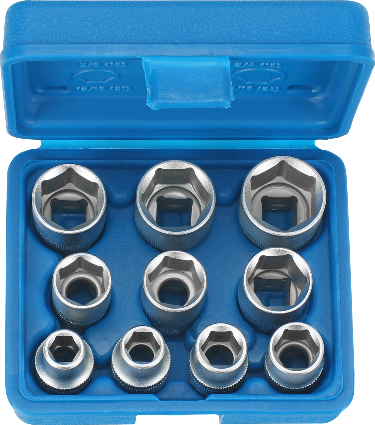 Steckschlüssel-Einsätze, 10-tlg., 1/2", zöllig, 6-kant 3/8-15/16"