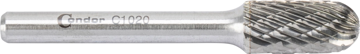 HM-Frässtift, Walzenrund (C), kreuzverzahnt, ø 10 mm