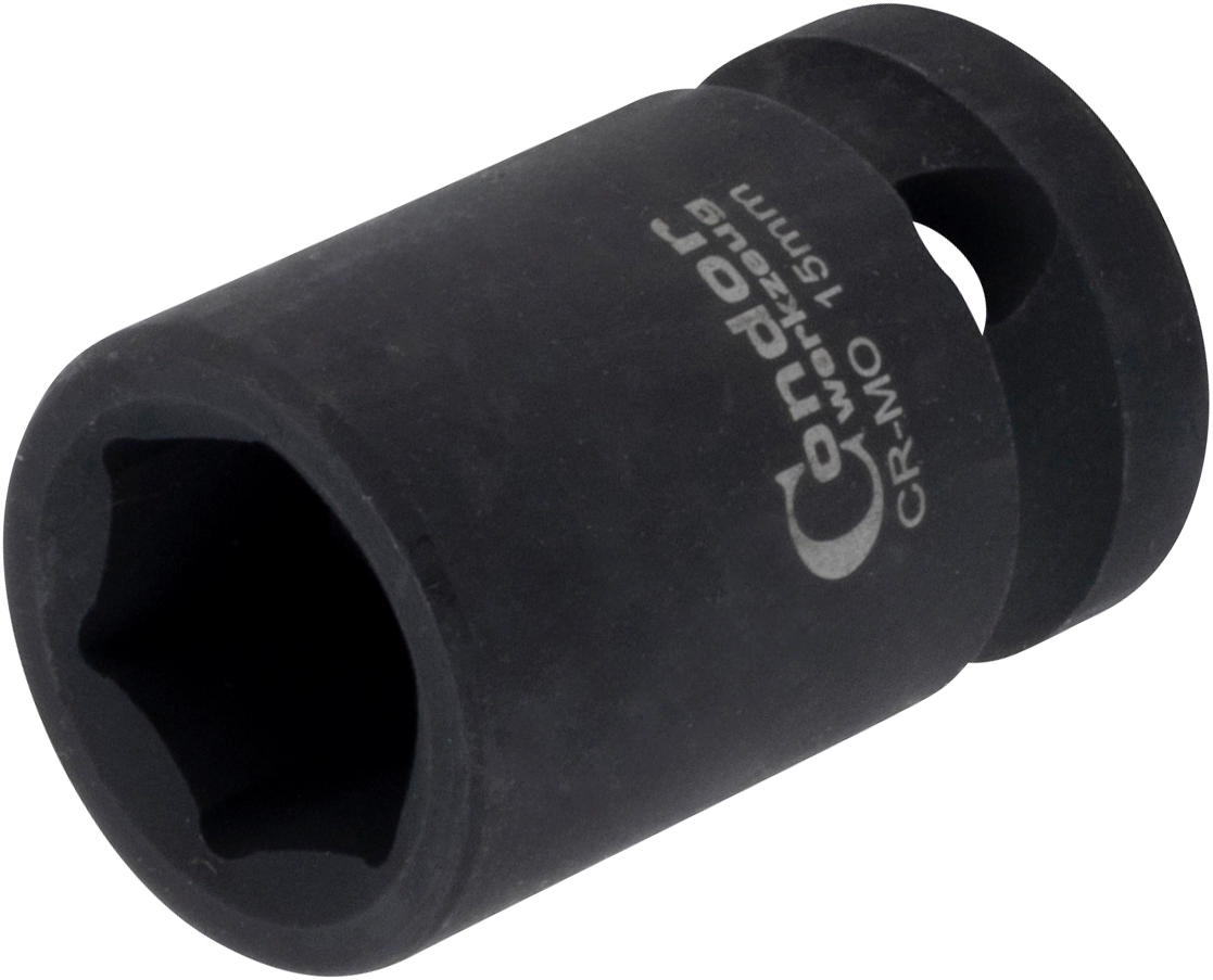 Kraft-Stecknuss, 1/2", 6-kant 15 mm