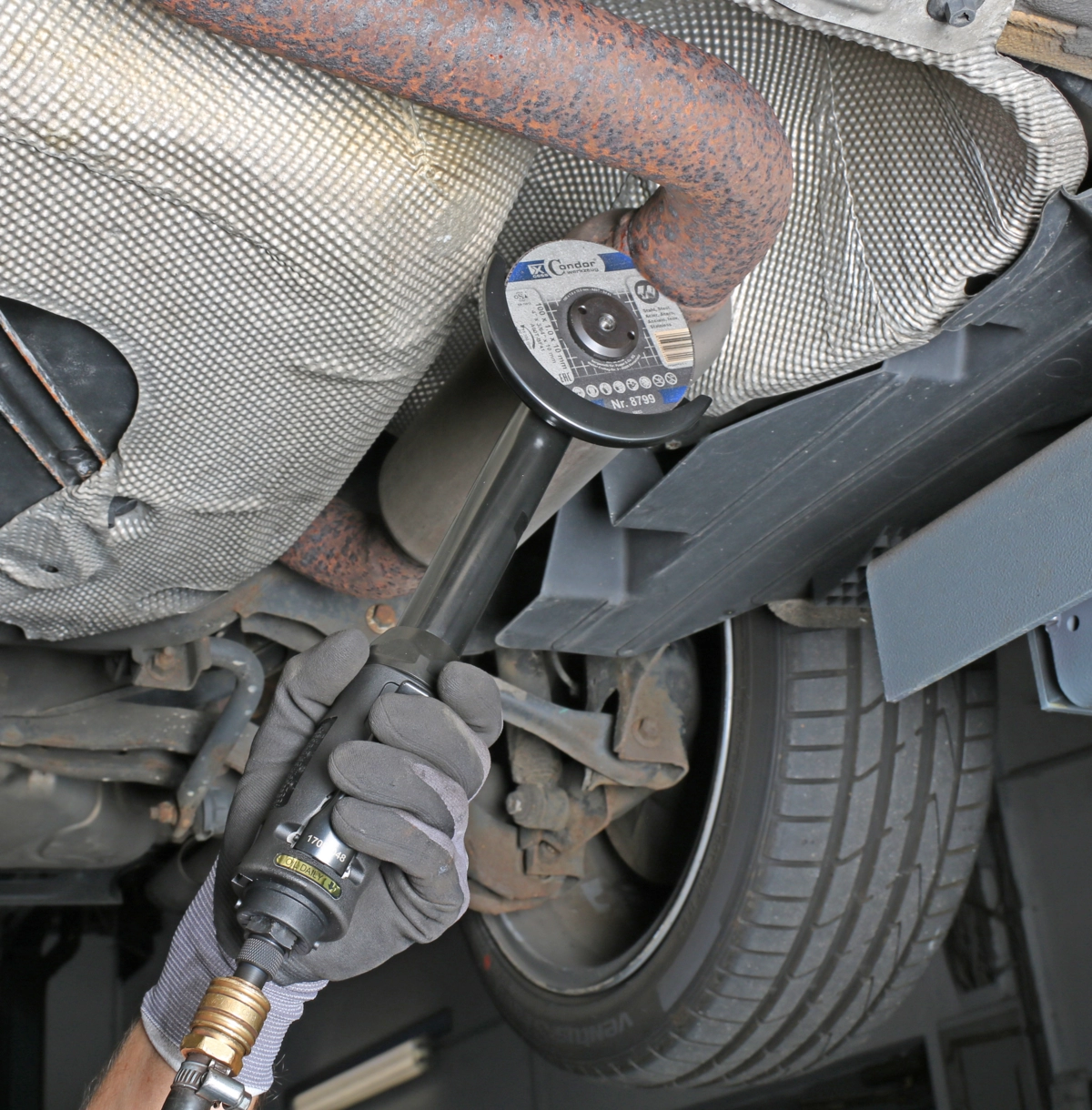 Druckluft-Trennschleifer, 1 PS Motor, extra flacher Kopf
