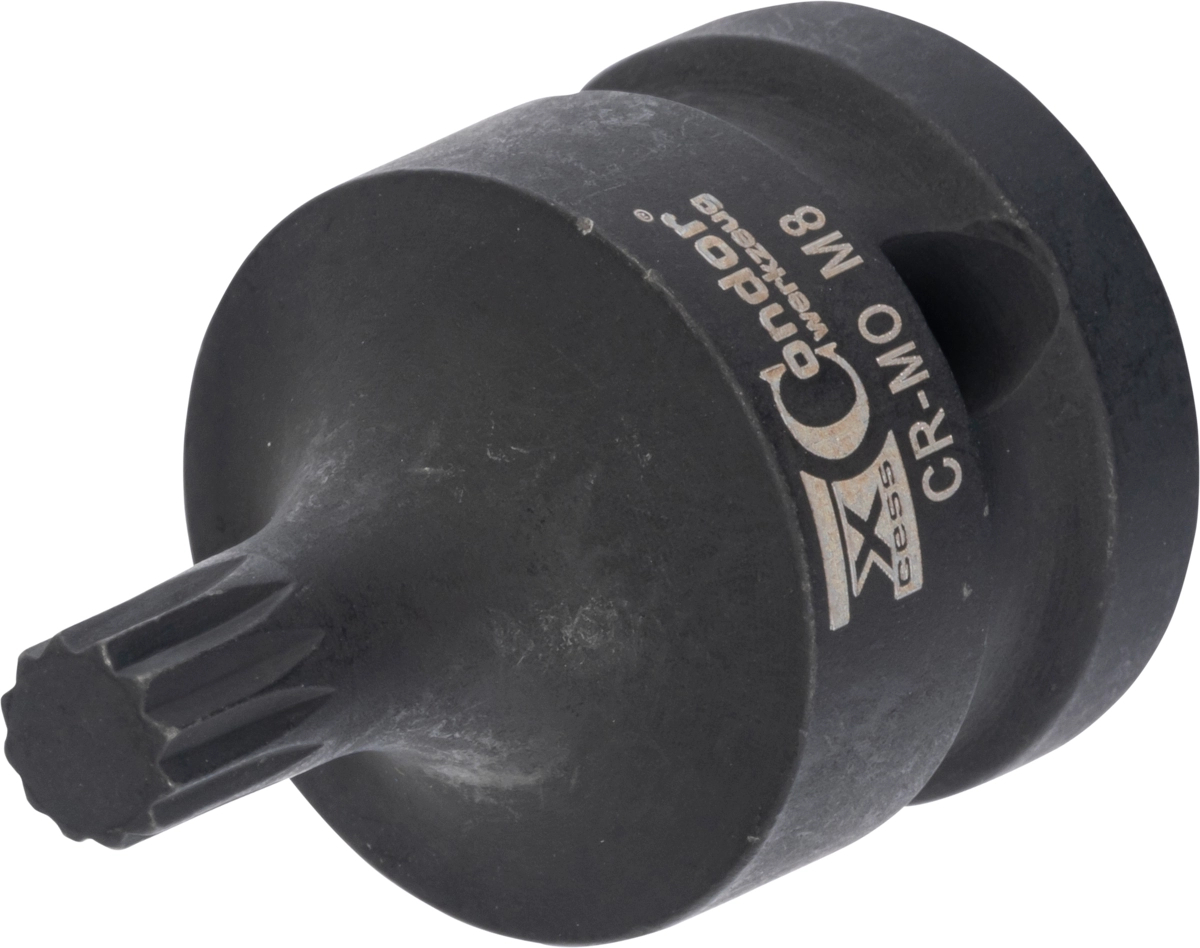 Kraft-Bit-Stecknuss, 1/2", Vielzahn M8x40 mm