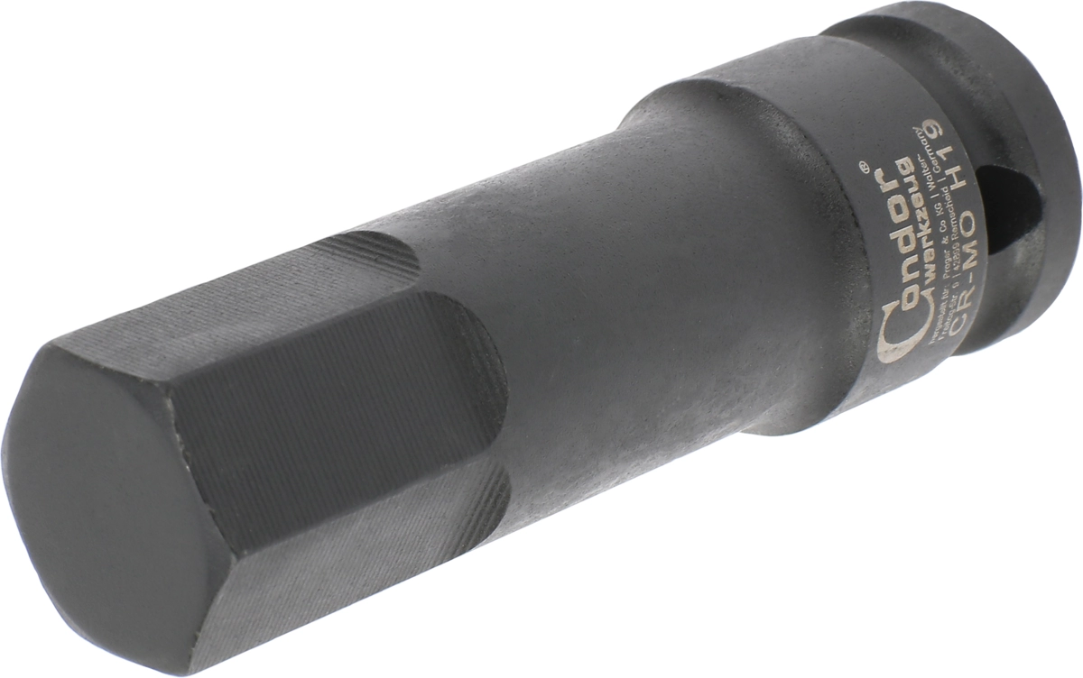 Kraft-Bit-Stecknuss, 1/2", Innensechskant 19x78 mm