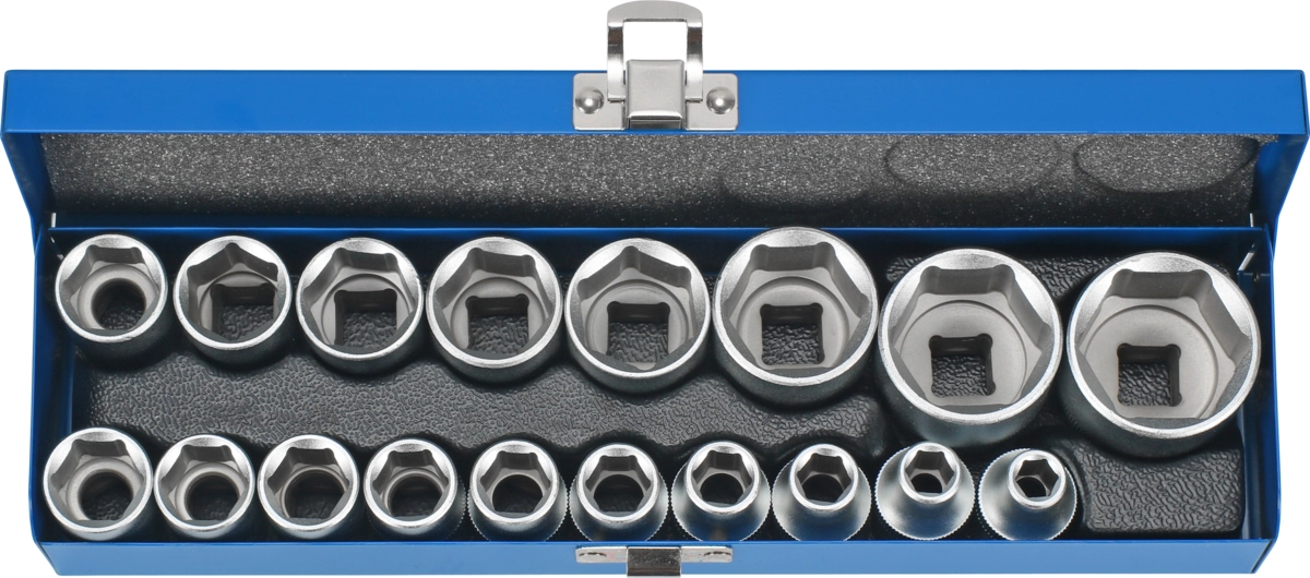 Steckschlüsselsatz, 18-tlg., 1/2", 6-kant 8-32 mm