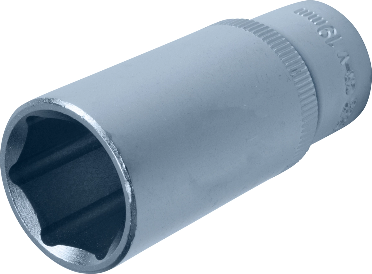Stecknuss, 3/8", 6-kant 19 mm, tief