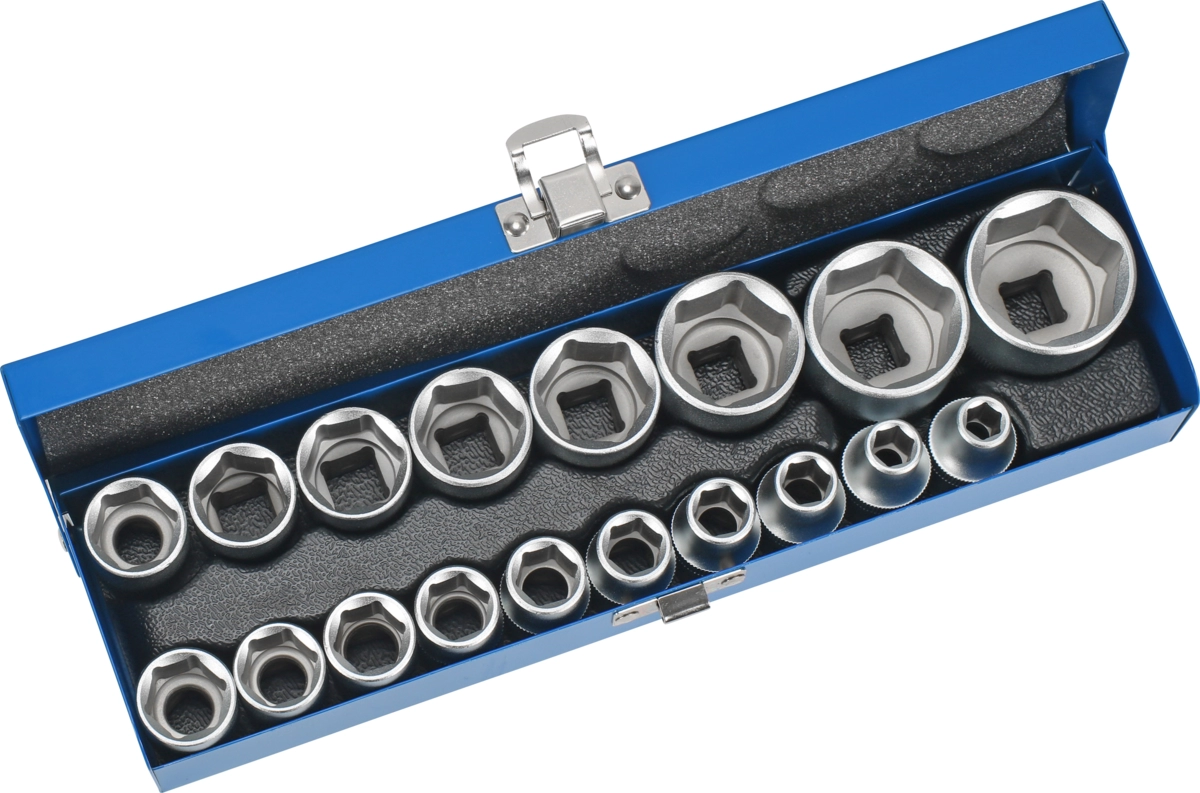 Steckschlüsselsatz, 18-tlg., 1/2", 6-kant 8-32 mm
